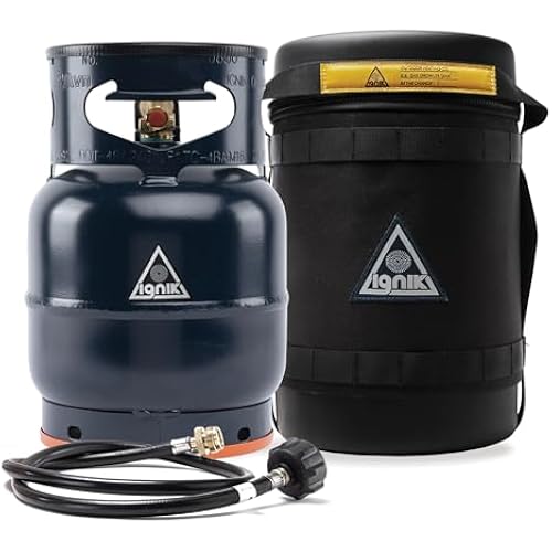 Ignik Refillable Gas Growler Deluxe 5-Pound Empty Propane Tank with Carry Case and Adapter Hose