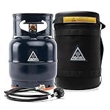 Ignik Refillable Gas Growler Deluxe 5-Pound Propane Tank with Carry Case and Adapter Hose, Black Case/Blue Tank