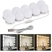 Luz De Led Para Espelhos Maquiagem Camarim Led 10 Lâmpadas 3 Tonalidades De Cores Branco Frio Branco Neutro branco Quente