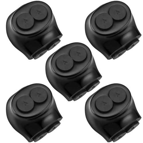 Saysurey 5 Pcs Insulated Multi Cable Connectors 2 Port Single Entry Splice Electrical Power Connector Black Interconnect Terminals Pre Filled (4-14 AWG Wire Range)