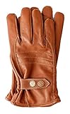 Riparo Men's Winter Nappa Leather Dress Driving Gloves (Wool/Fleece Lining) (Brown, Large)