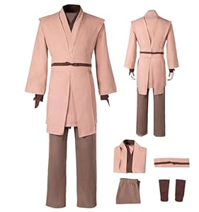 KoleGoe Erwachsene Uniform Obi-Wan Kenobi Cosplay Kostüm Set Halloween Karneval Herren Vollkostüm