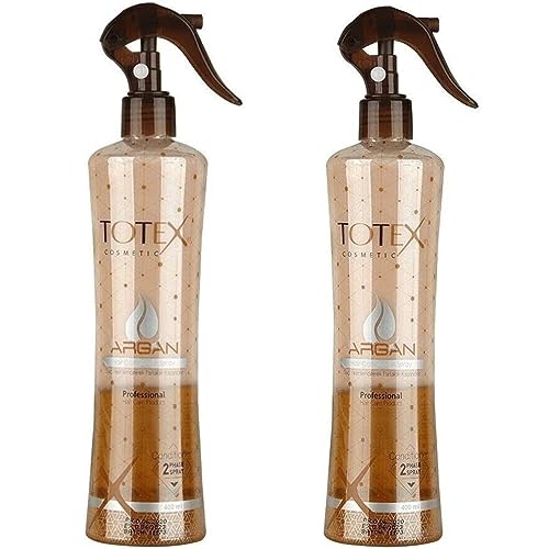 TOTEX ® Argan Après-shampoing 2 phases en spray 400 ml - Traitement des cheveux - En spray - Sans rinçage - Parfum pour cheveux (2 pièces)