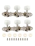 Metallor Acoustic Guitar Tuning Pegs Machine Heads Tuning Keys Tuners Double Hole 3L 3R Chrome.