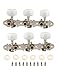 Metallor Acoustic Guitar Tuning Pegs Machine Heads Tuning Keys Tuners Double Hole 3L 3R Chrome.