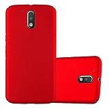 Cadorabo Hülle für Motorola Moto G4 / Moto G4 Plus in Metall ROT – Hardcase Handyhülle aus Plastik gegen Kratzer und Stöße – Schutzhülle Bumper Ultra Slim Back Case Hard Cover