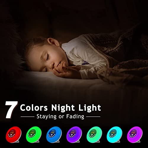 Funlicht Upgraded White Noise Machine With Night Light,4 In 1 Sound Machine Alarm Clock With Wake Up Light,12 Soothing Sounds For Sleeping,Noise Maker For Baby Kids Adults,Bedroom,Office,Travel #TOP4