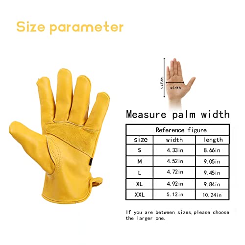 Lusaya Gardening Gloves,Rose Pruning Prick Resistant Cut Resistant Daily Protective Gloves 100Percent Full Cowhide Soft & Comfortable, X-Large #TOP2