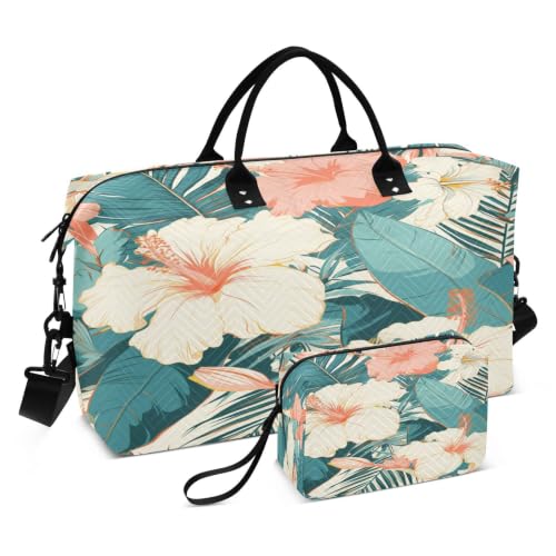 Sac de sport de natation grand volume fleur tropicale et sac de rangement maquillage voyage