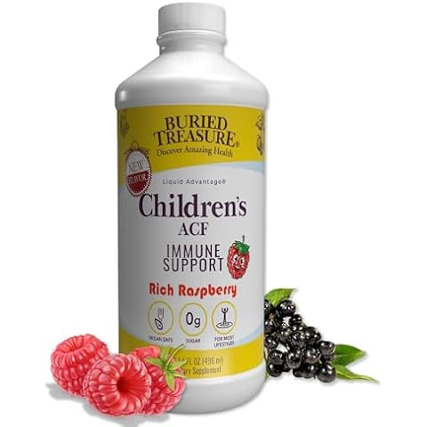 Buried Treasure Childrens ACF - 16oz. 16 Serving with Elderberry, Vitamin C, Zinc, Echinacea for Kids Immune Support, 0 Sugar Cover
