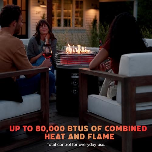 Ninja Fireside360™ Outdoor Heater and Fire Pit | 3 Modes with Flame and Heat Settings | Portable Smokeless Propane Design for Patio Deck and Camping | 80,000 BTU | Black | OF101BK - Image 6
