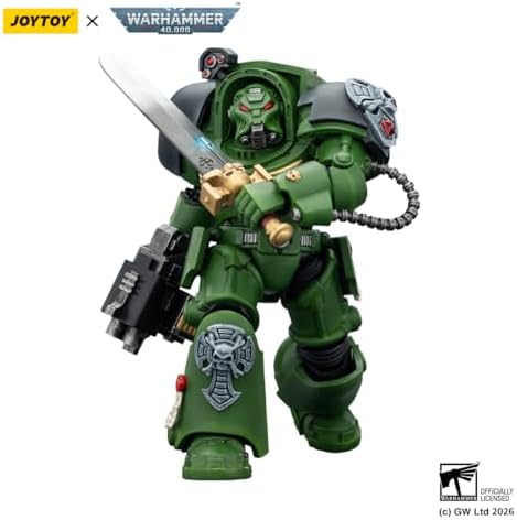 JOYTOY Action Figures Warhammer 40K Terminator Squad 1/18 Movable Model Collectible Figurine Ages 15+ (Salamanders Terminator 1 with Power Sword and Storm Bolter) — view 3