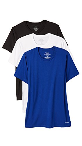 Calvin Klein Men's Undershirts Cotton Classics 3 Pack Crew Neck T-Shirts, White/Black/Dark Midnight, Large