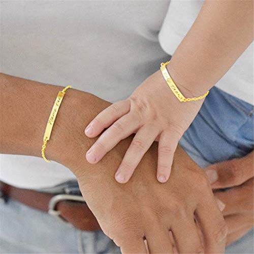 Personalized Custom Baby Name Bracelet 18K Gold Plated Stainless Steel Id Plate Bracelets For Girls Boys Birthday First Communion Baptism Gifts To Newborn Child Jewelry #TOP2