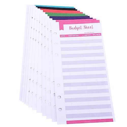 LALAFINA 60pcs Cash Budget Sheets for Expense Tracking Portable Budget Planner Cards for Personal Use Lightweight and Practical Budgeting for