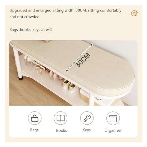 Banc d'entrée petit banc à chaussures fonctionnel avec sièges intégrés - 6