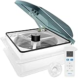 Kohree 14' RV Vent Fan 10 Speed Reversible: 12V Super Quiet RV Roof Vent Fan for Camper Trailer Bathroom, RV Exhaust Fan with Remote Control, Temperature & Rain Sensor, Removable Screen