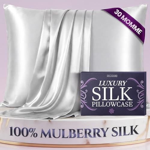 Decolure 100% Pure Mulberry Silk Pillowcase (White)