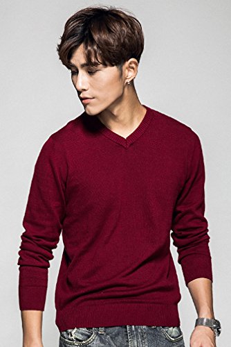 最安値 Blissmall セーター メンズ ニット 綿 長袖 暖かい 秋冬春 ニットセーター 16 2xl A ワインレッドの価格比較