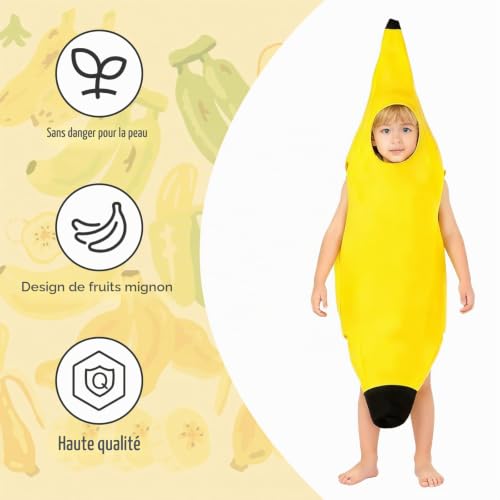 xolear Costume Banane Enfant, Léger Costumes de Banane Taille Unique – vue 3