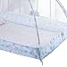 Generic Foldable Baby Bed Net Tent, Breathable Mesh, Steel Wire, Steel Wire Mesh, Portable Travel Crib, Suitable for 0-4 Years Old, No Bottom for Baby Nap Crib Use (Blue)