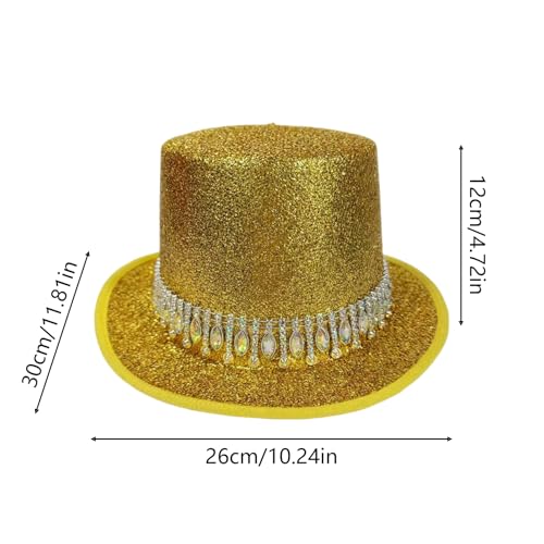 Chapeau haut-de-forme de prestige orné de strass pour gala et bal - 5