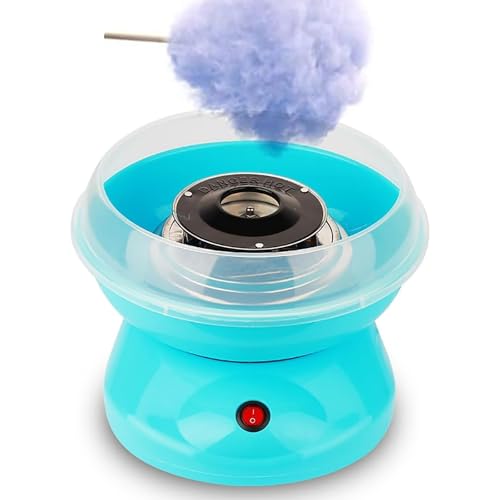 TsoLay Mini Macchina per Zucchero Filato, Macchina Automatica Professionale per Zucchero Filato da 450 W con Cucchiaio, Spiedini in bambù, Avvio a 1 Pulsante, Materiale Sicuro per Alimenti, per Feste