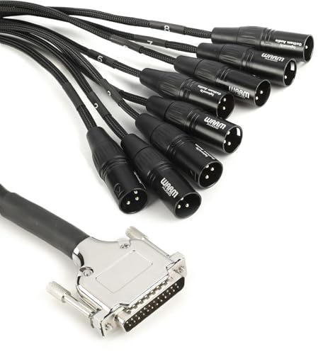 Warm Audio Premium 8-channel DB25 to XLRM Audio Breakout Cable - 10 feet
