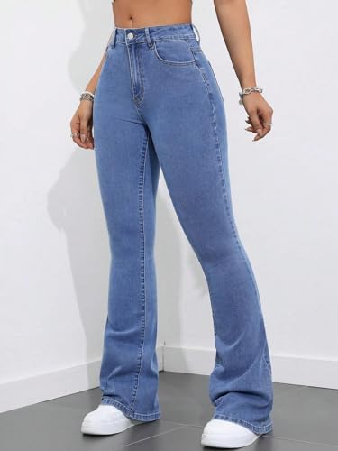 Image of KOTTY Women's Flared Jeans|High Waist Bootcut|Wide Leg|Bell Bottom Denim for Trendy & Comfortable Fit