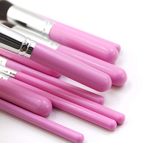 Make Up Brush, 10 Piece Soft Pink Makeup Brushes Set Portable Kabuki Liquid Cream Brushes With Cruelty-Free Synthetic Fiber Bristles Beauty Tools… #TOP2