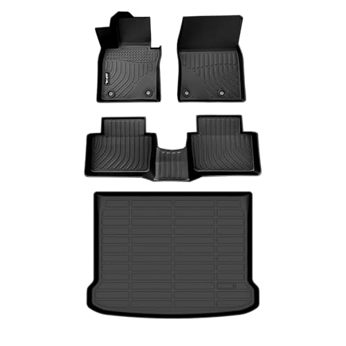 AIPOIL® Floor Mats & Cargo Liner Set for 2019-2025 Mazda 3 (Only Fits Hatchback Models) All Weather Protection TPE Anti-Slip Automotive Full Set Custom Car Mats Accessories - Black