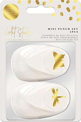 Mini Punch Set (Pack of 2) - Cuts Out Butterflies & Dragoflies - 1.5cm x 1.5cm - Punches Shapes From Card & Paper Up To 220GSM - Perfect for Cardmaking & Scrapbooking or Creating Your Own Confetti