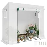 Outsunny Invernadero Pequeño Exterior con 2 Ventanas 200x76x168 cm Blanco