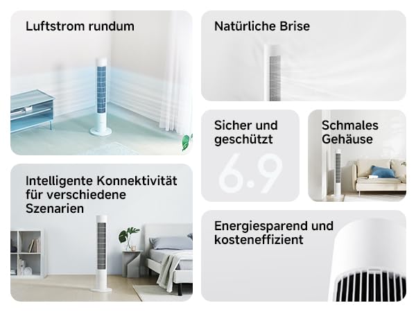 XIAOMI Tower Fan 2, Leise Kühlung, Smart-Steuerung, 150° Brise – Ansicht 2