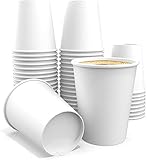 12 oz Paper Cups – White Coffee Paper Cups for Tea Water and Cocoa (50 ct)