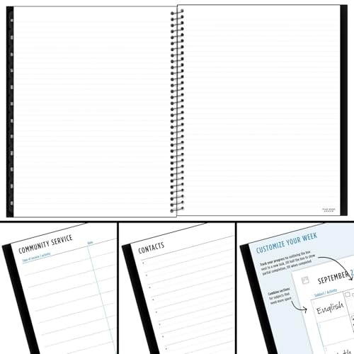 Image of Five Star Planner 2025-2026 Academic, Weekly & Monthly Advance Student Planner + Study App, 8-1 /2 inch x 11 inch, Large, Black (CAW65905)
