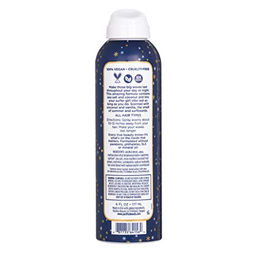 Pacifica 687735641564 Beauty Big Waves Coconut, Vanilla & Sea Salt Hairspray, Controls Frizz & Adds Volume, Designed For Wavy Hair thumb #6