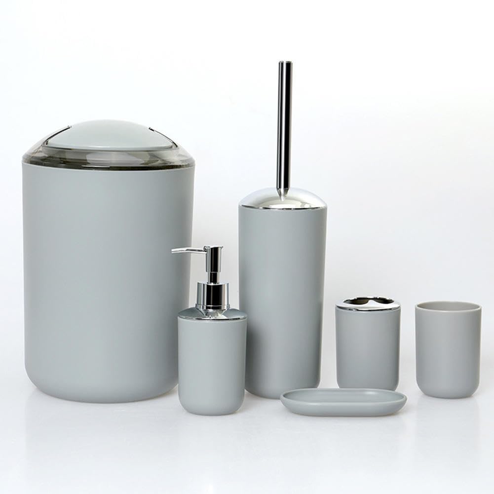 Ensemble accessoires de salle de bain VINGAA gris au design épuré et durable