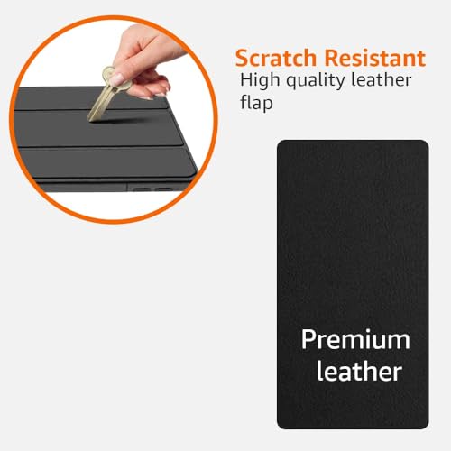 Image of Amazon Basics Smart Case for Apple iPad Air 11 Inch M2 2024, Air 6th /5th Gen 2022 /4th Gen 2020 | Trifold Stand with Pencil Holder, Transparent Back Flip Cover (Black)