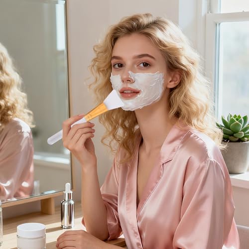 LORMAY Jelly Brush | 2 Pcs Silicone Face Mask Brushes | Mask Application Tool for Even Coverage | Skincare Enhancer | Durable Silicone | Easy to Clean | All Skin Types (Tapered brush head)