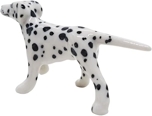 Miniatura 5 de WitnyStore Pequeña figura de perro dálmata de 2 pulgadas, color blanco y negro, pintada a mano, hecha a mano, de cerámica, cachorros, perros,