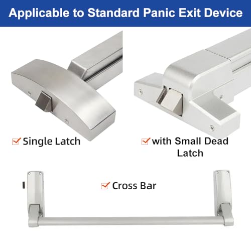 MOSECYOU Fire Rated Rim Strike for Panic Exit Device, Surface Roller Strike Plate for Push/Cross Bar, Universal Striker for Storefront/Commercial/Household Emergency Exit Door