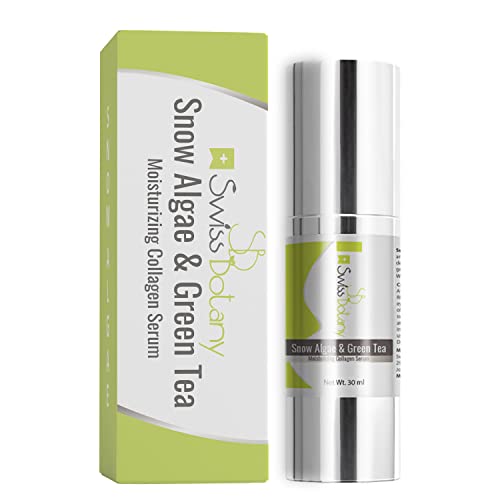 Swiss Botany Anti-Aging Snow Algae & Green Tea Serum for Face – Anti Aging Collagen Serum for Face - Improves Elasticity, Evens Skin tone, Reduces Fine lines & Age Spots – 30 mL