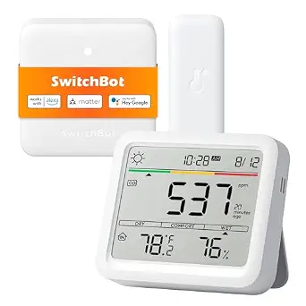 SwitchBot CO2 Detector, Indoor Air Quality Monitor with Temperature and Humidity
