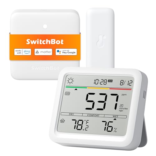 SwitchBot Air Quality Monitor Indoor for CO2/TEMP/Humidity, Porta...