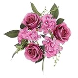 Toyvian Künstlicher Rosenkranz mit Kerzenhalter Dekorativer Blumenkranz für Hochzeits und Party Dekoration Leicht Realistisch für Tisch und Wand