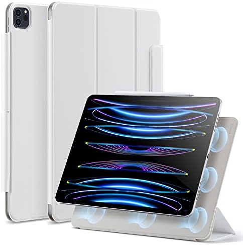 ESR Rebound Magnetic Case Compatible with iPad Pro 11 Inch (2022/2021/2020, 4th/3rd/2nd Gen), Convenient Magnetic Attachment, Full Pencil 2 Support, Auto Sleep/Wake, Easy to Clean, Brilliant White