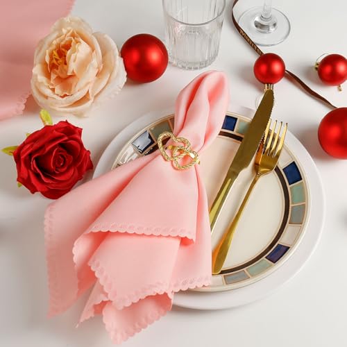 Servilletas de tela cuadradas color rosa 48x48 cm pack 4 miniatura 6