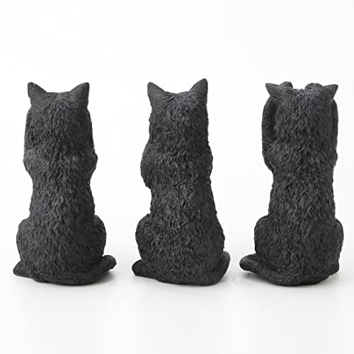 Veronese Design 4 Inch Black Kittens Hear Speak See No Evil Resin Figurine Miniature #TOP3
