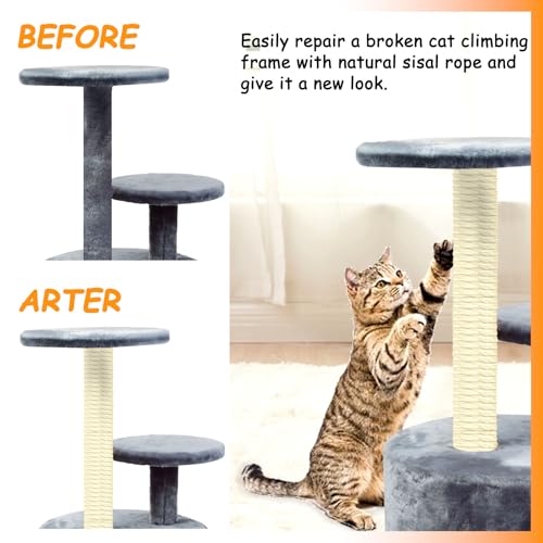 Cuerda de Sisal para Rascadores de Gato 1/4" Diámetro 200 pulgadas miniatura 4